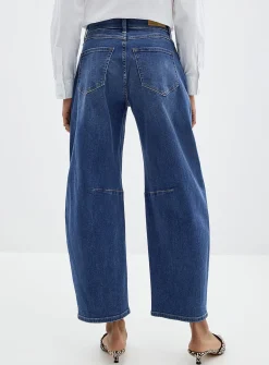 Malia Medium-indigo barrel jean