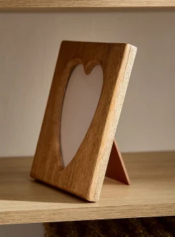 Mango wood heart frame