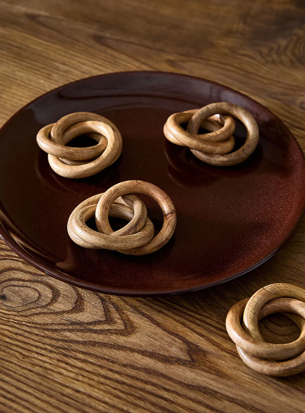Mango wood napkin rings