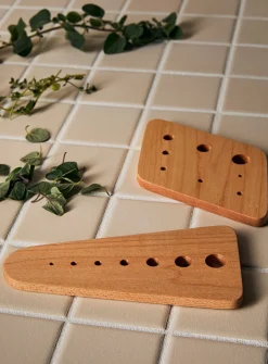 Maple wood herb stripper set