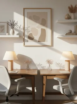 Maple wood table lamps