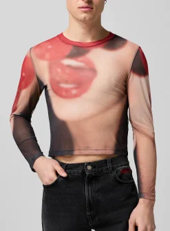 Maraschino Madness printed mesh T-shirt