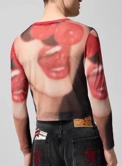 Maraschino Madness printed mesh T-shirt