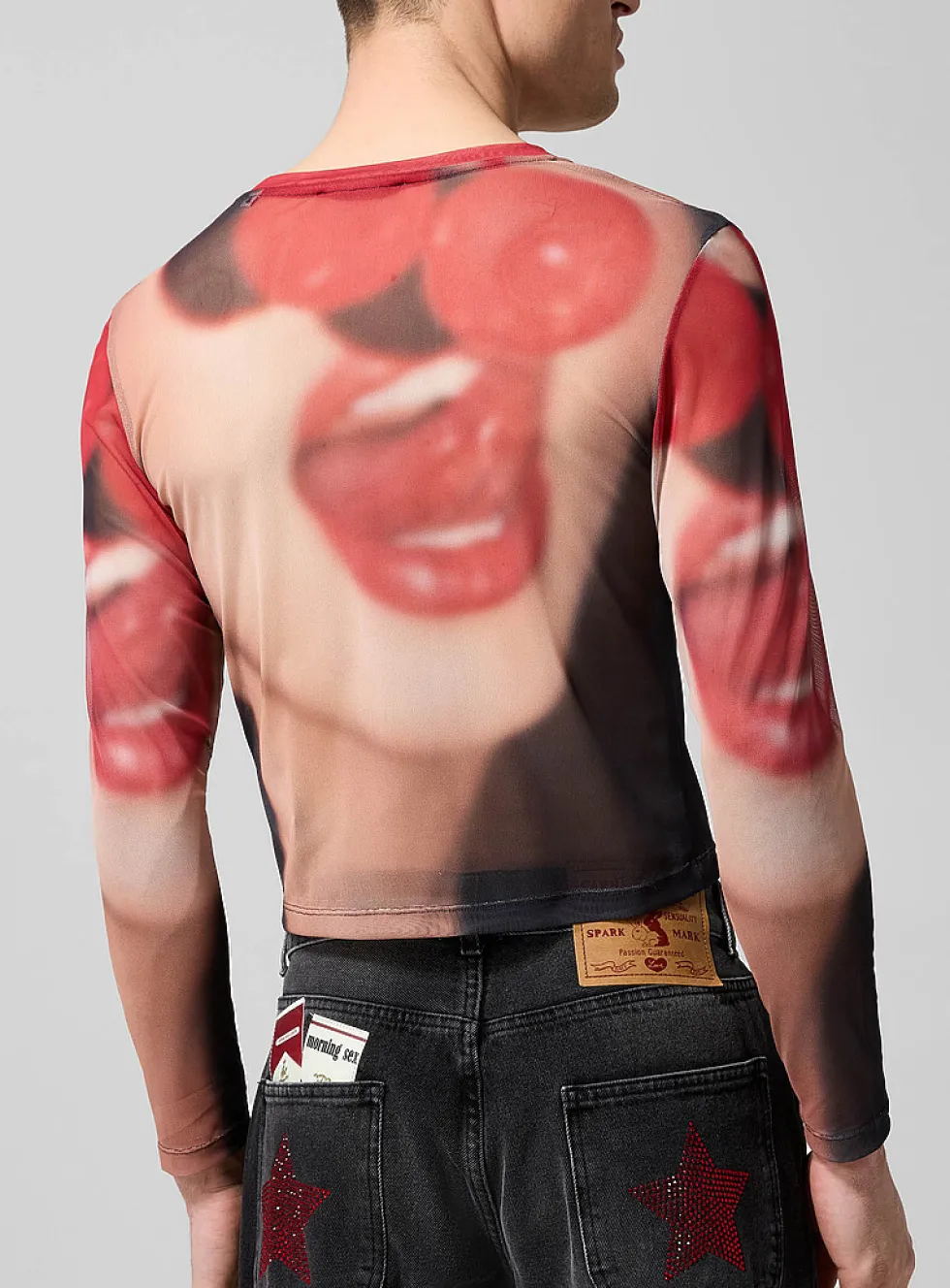 Maraschino Madness printed mesh T-shirt