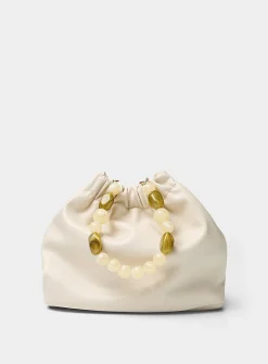 Marbled bead handle evening bag