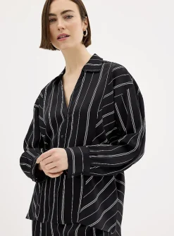 Marcela contrasting stripes satin shirt