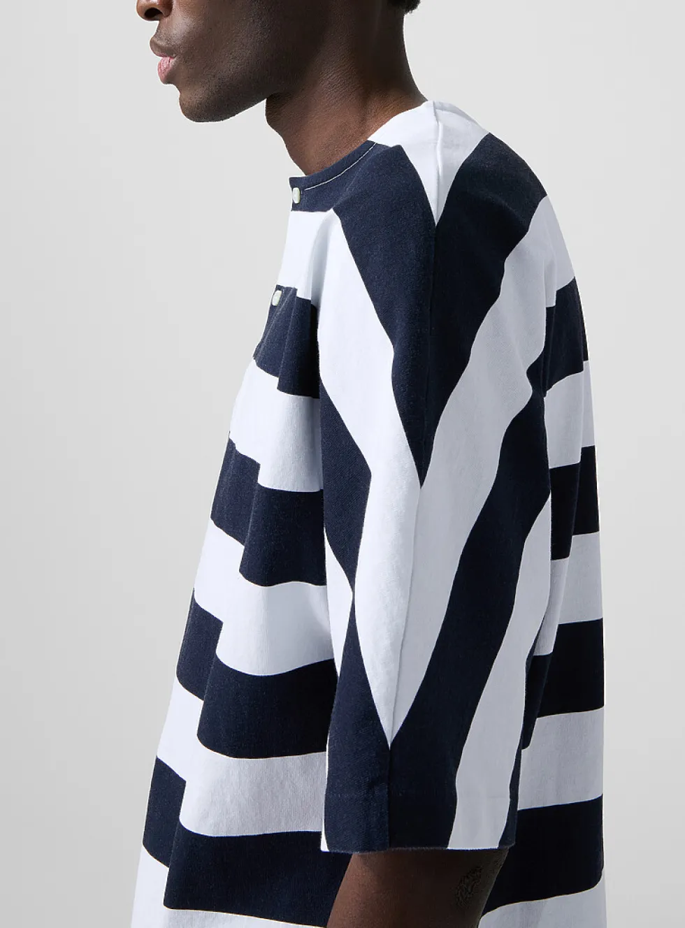 Marinière oversized striped Henley T-shirt