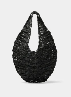 Market round knotted leather hobo bag
