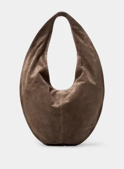 Market round suede hobo bag