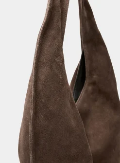 Market round suede hobo bag