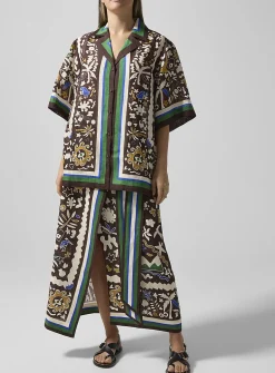 Maroc organic shapes pure linen skirt