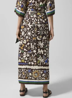 Maroc organic shapes pure linen skirt