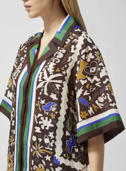 Maroc painted shapes pure ramie shirt
