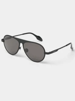 Matte black aviator sunglasses