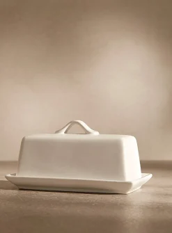 Matte ceramic butter dish