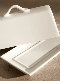 Matte ceramic butter dish