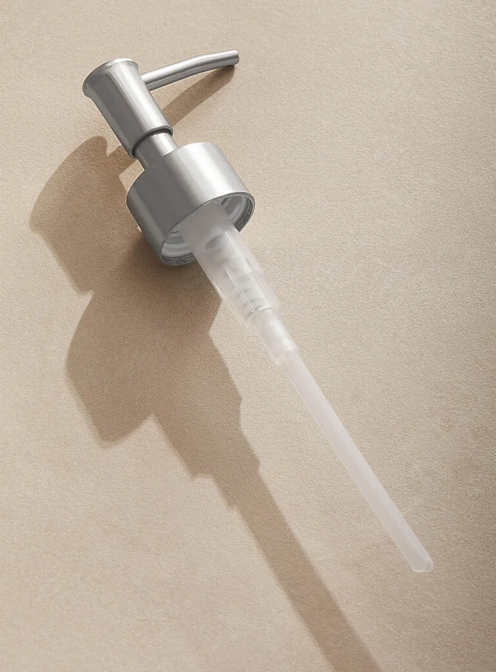 Matte silver soap pump