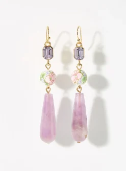 Mauve long earrings