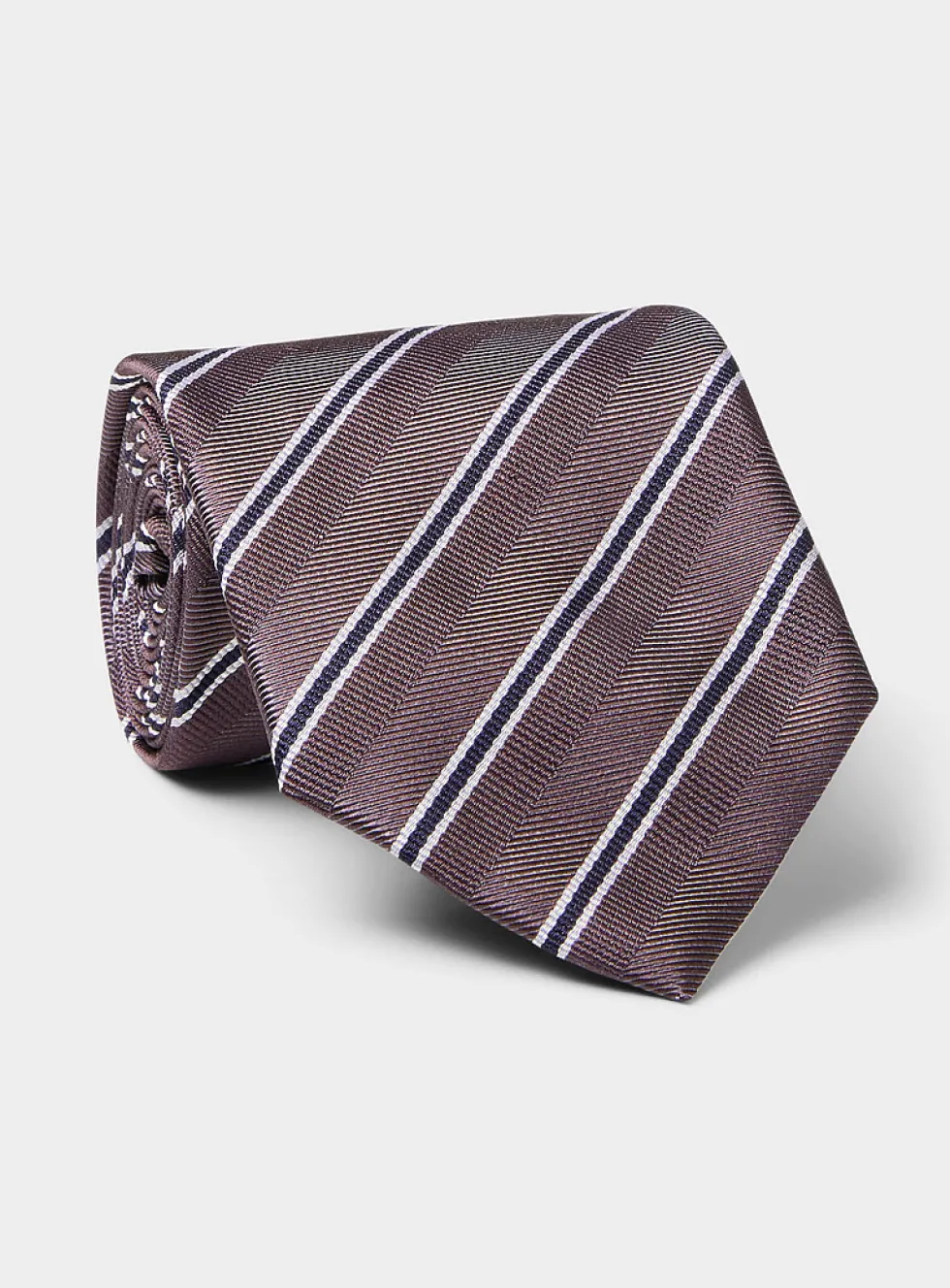 Mauve textured stripes tie