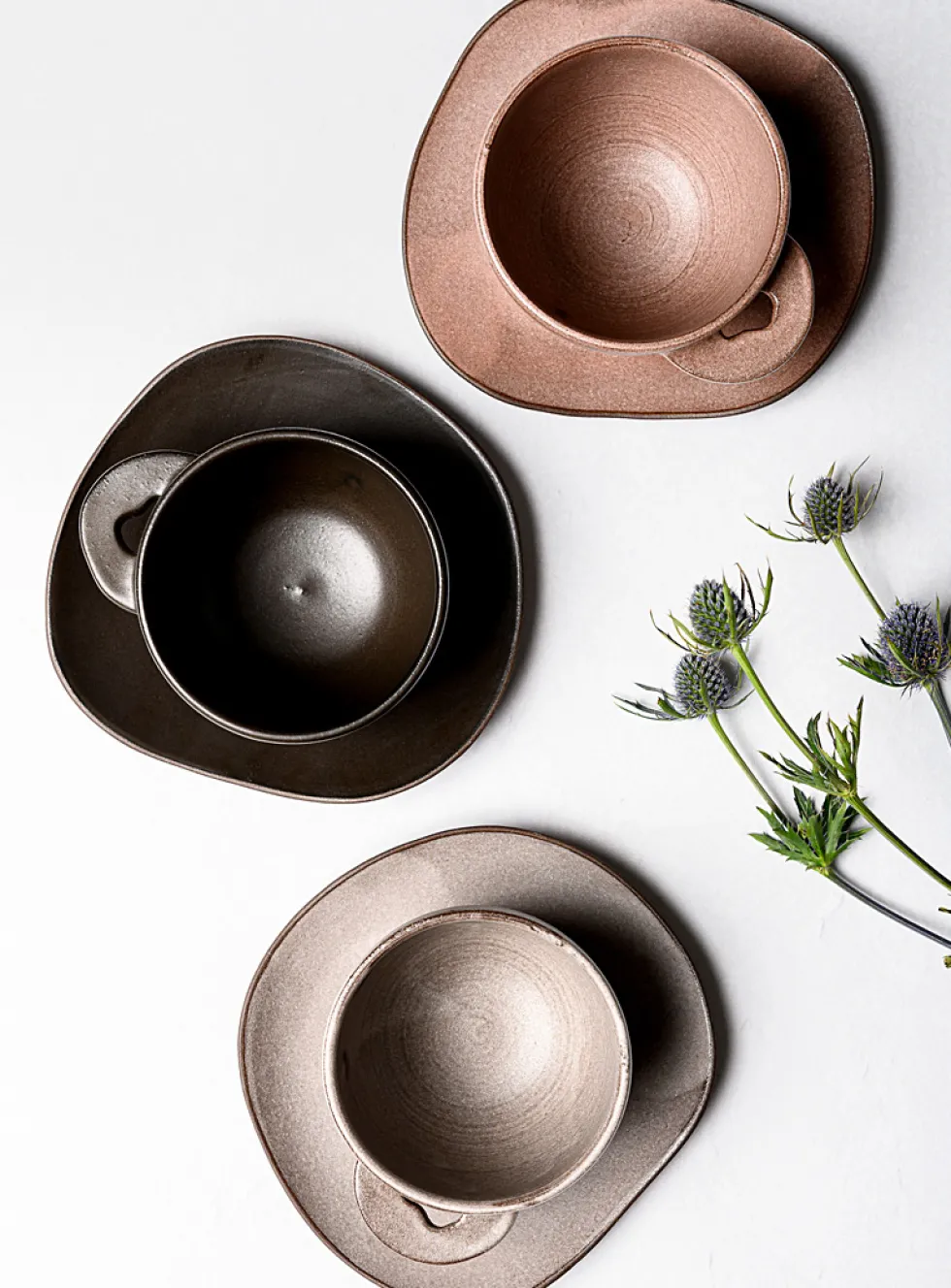 Meander stoneware cappuccino cup