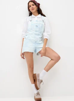 Medium blue denim overalls