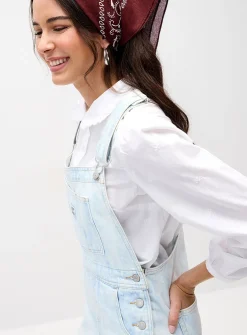 Medium blue denim overalls