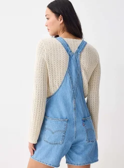 Medium blue denim overalls