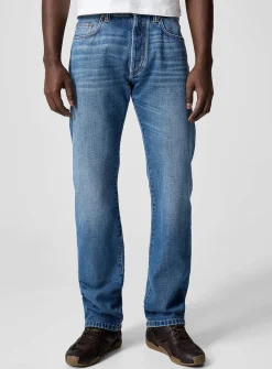Medium blue straight-leg jean
