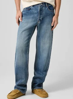 Medium blue straight-leg jean