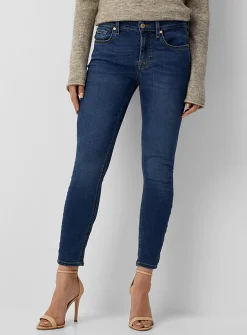 Medium indigo ankle stretch jean