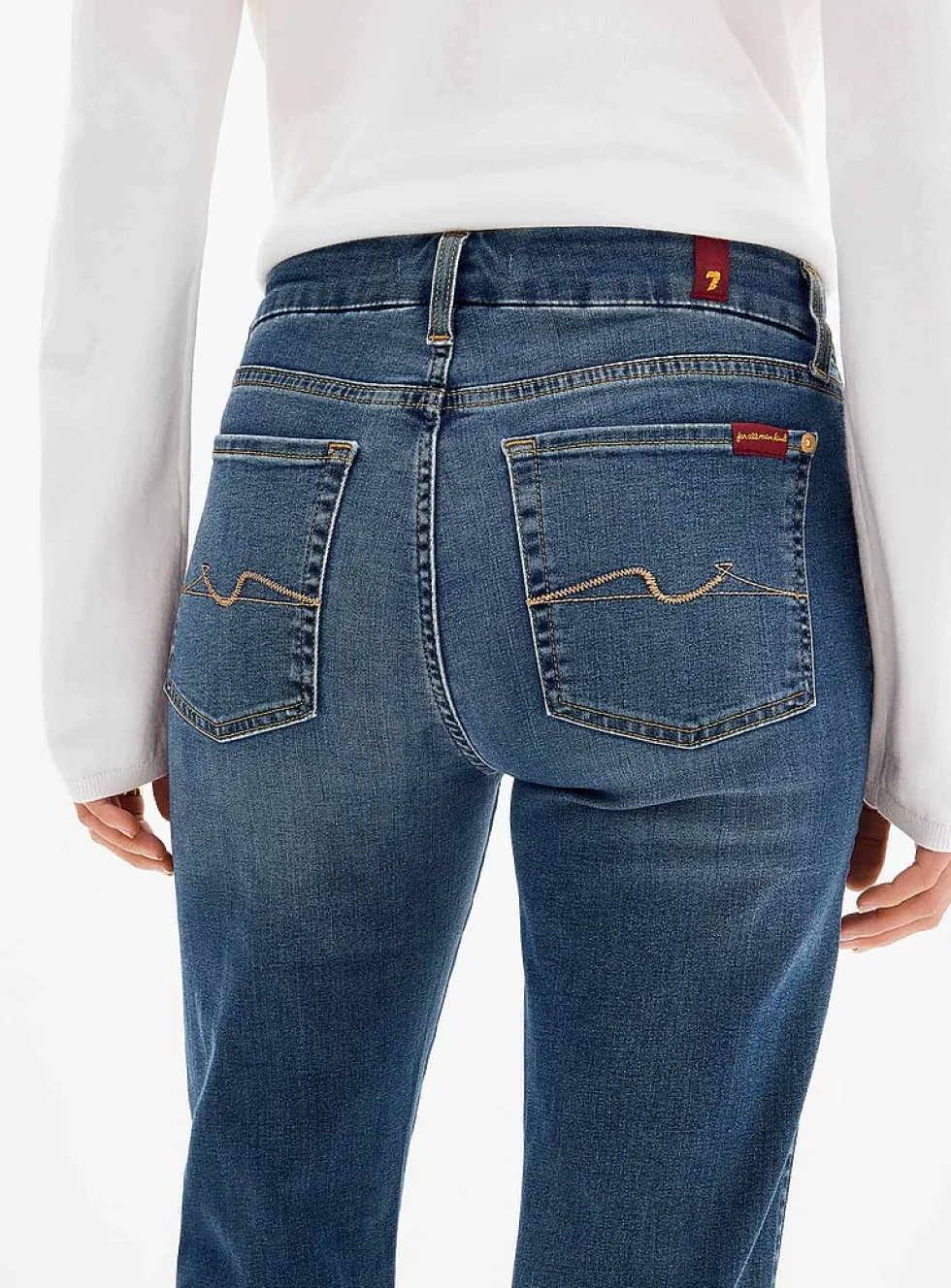Medium indigo contrast seams Kimmie jean
