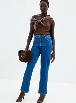 Medium-indigo stretch jean