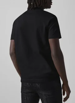 Medusa embroidered collar polo shirt