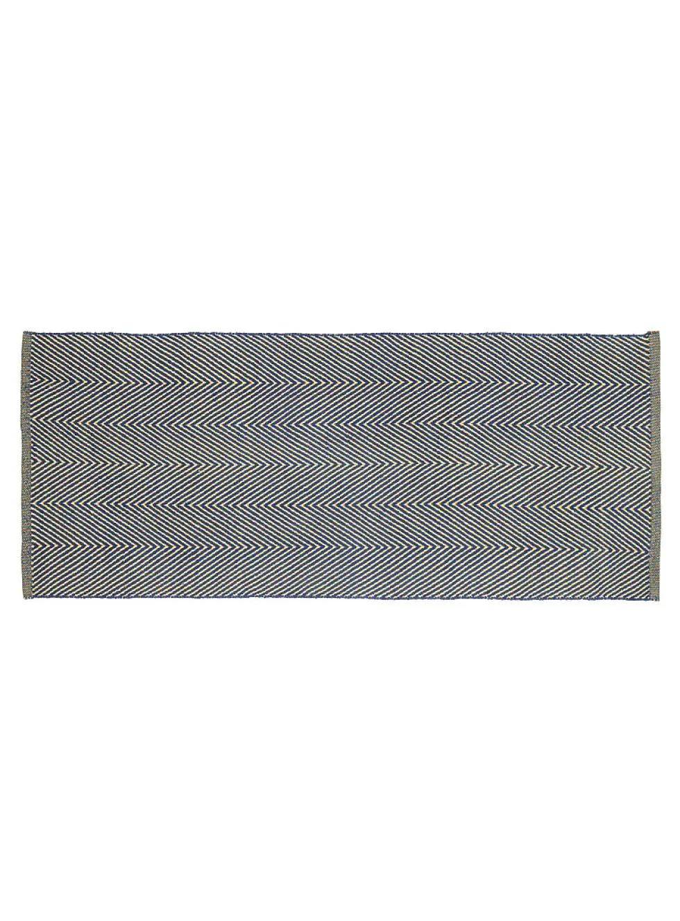 Mellow bluish chevron pattern hallway rug