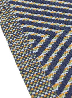 Mellow bluish chevron pattern hallway rug
