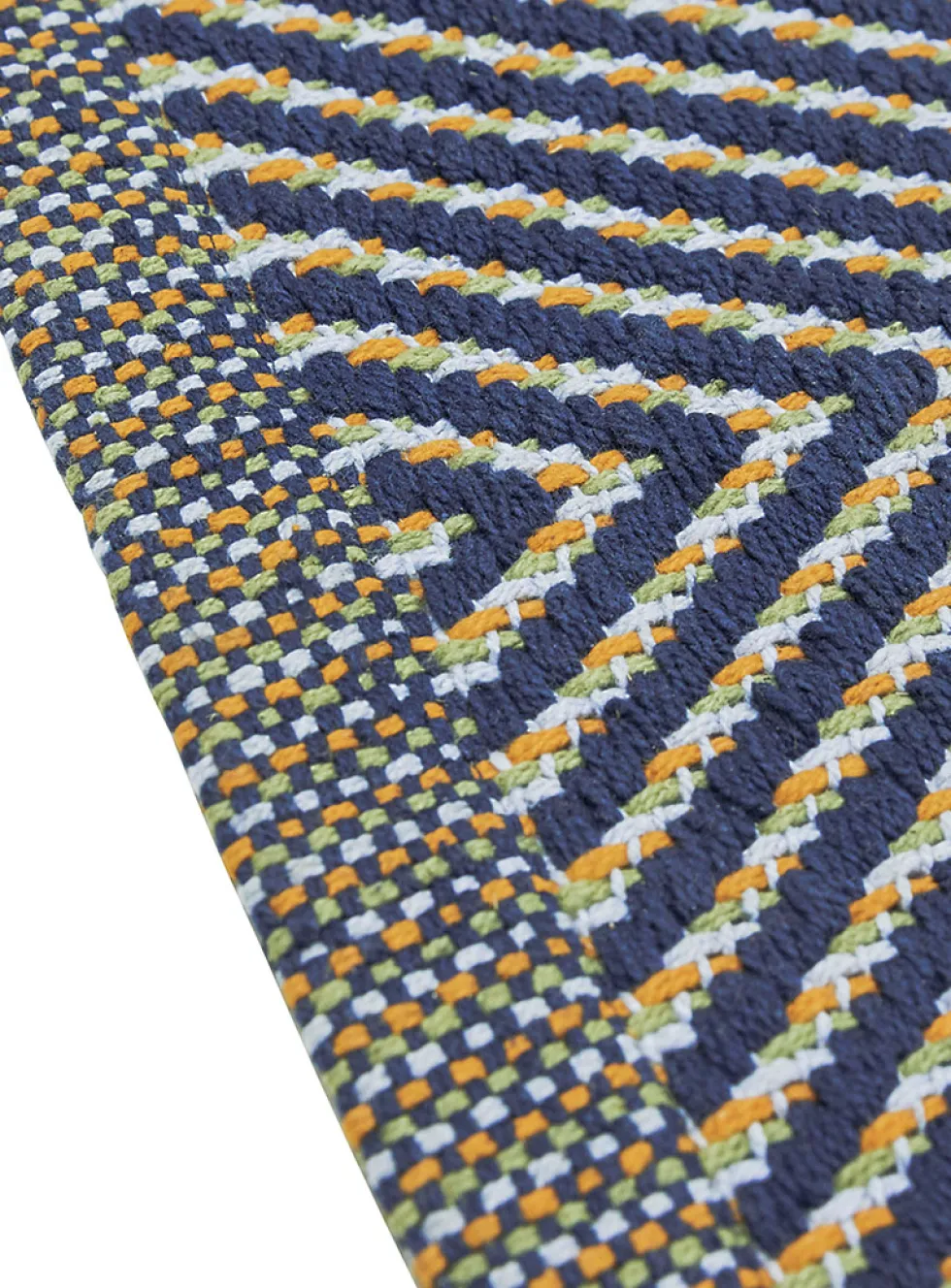 Mellow bluish chevron pattern hallway rug