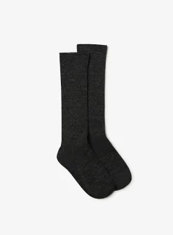 Merino and cashmere ribbed socks