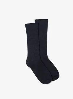 Merino and cashmere ribbed socks