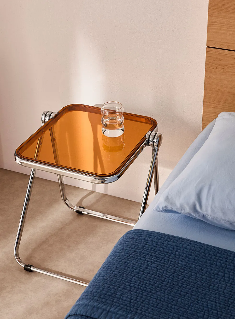 Metal and polyethylene folding accent table