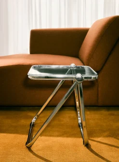 Metal and polyethylene folding accent table