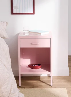 Metal bedside table with legs