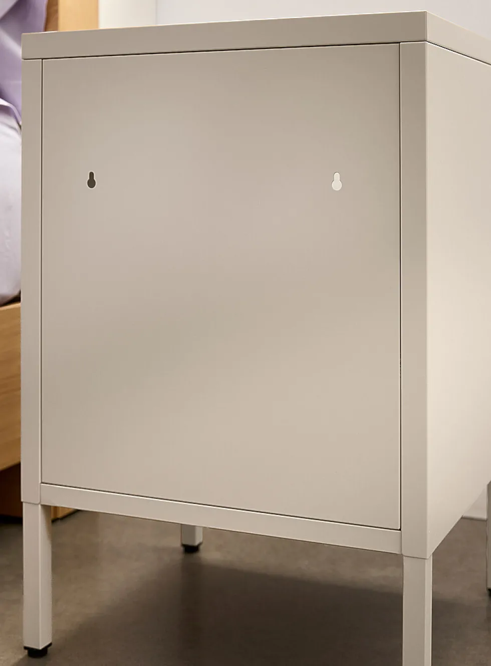 Metal bedside table with legs