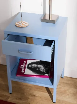 Metal bedside table with legs