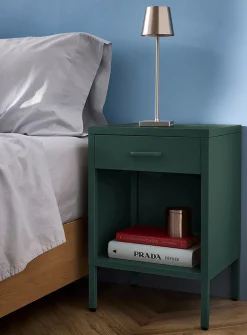 Metal bedside table with legs