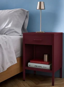 Metal bedside table with legs
