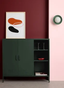 Metal locker-style sideboard