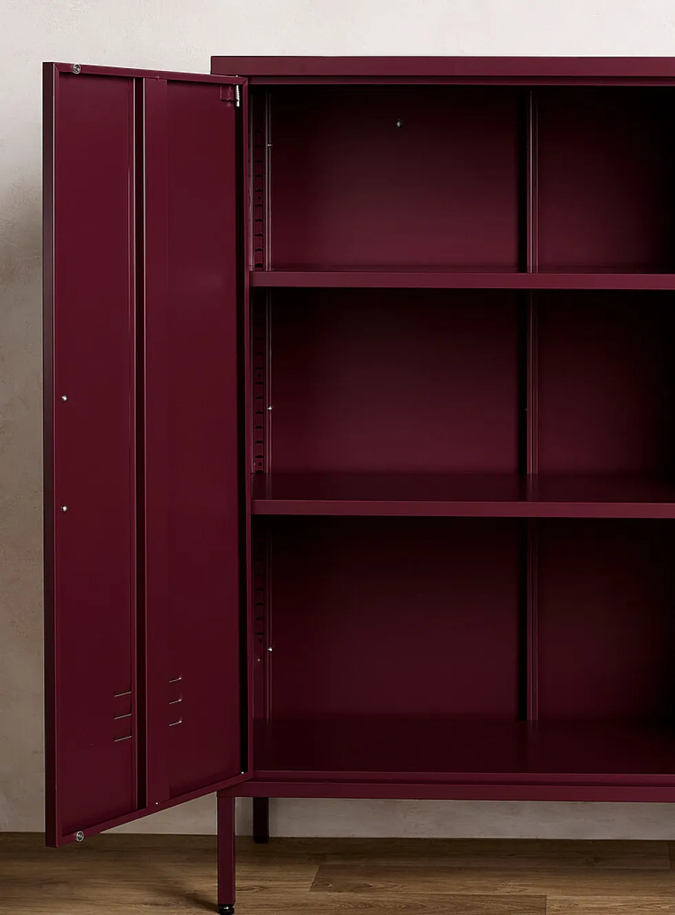 Metal locker-style sideboard