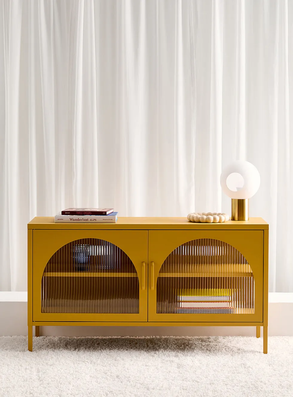 Metal TV unit with doors