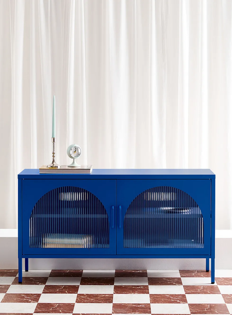 Metal TV unit with doors