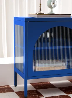 Metal TV unit with doors
